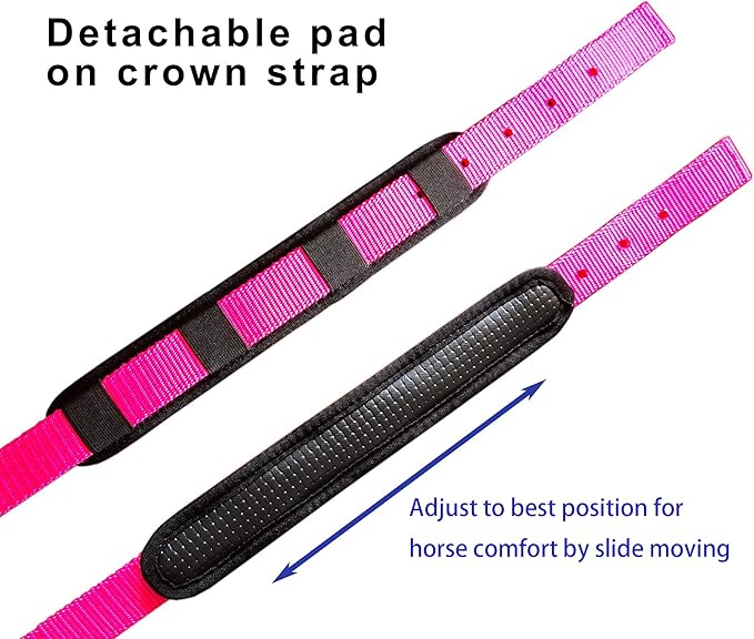 T TEKE Adjustable Horse Halters by Heavy Duty Soft Nylon, Padded with Anti-rubbing Waffle Neoprene on Both Crown & Nose-PawvioPets