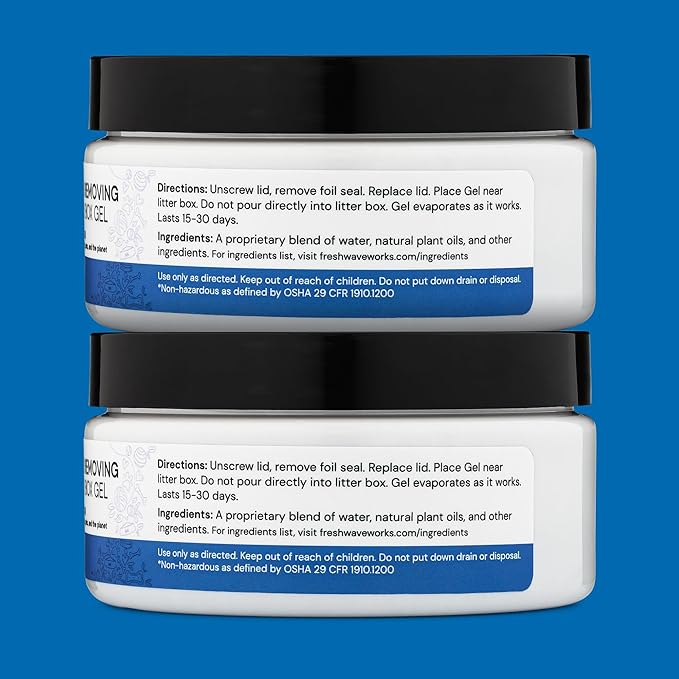 Fresh Wave Odor Removing Litter Box Gel, 7 oz. |Pack of 2 | Safer Pet Odor Eliminator for Home and Litter Box Area-PawvioPets