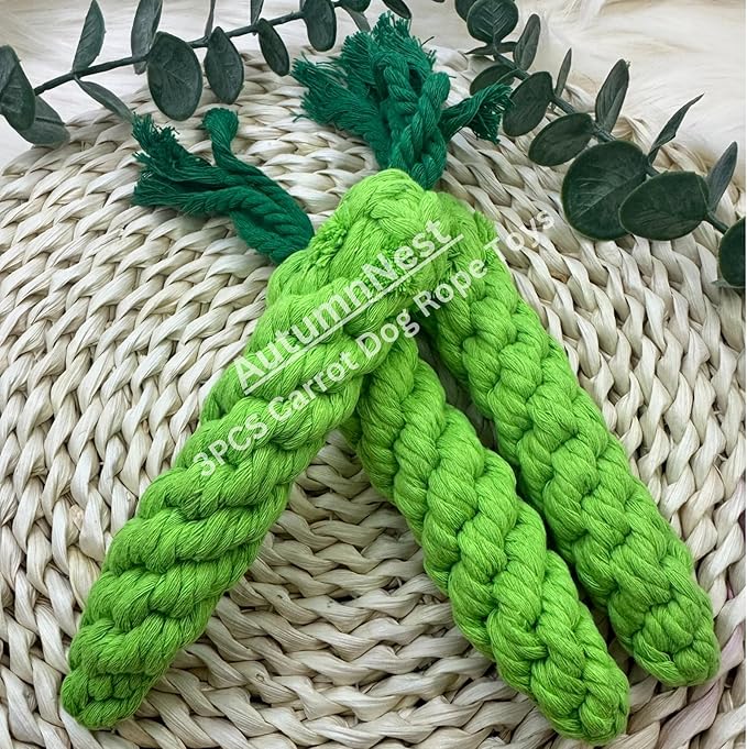 3PCS Green Woven Pet Chew Set, Dog Chew Accessories, Cat Interactive Chews, Safe & Durable Braided Chews for Dogs, Cats & More Pets-PawvioPets