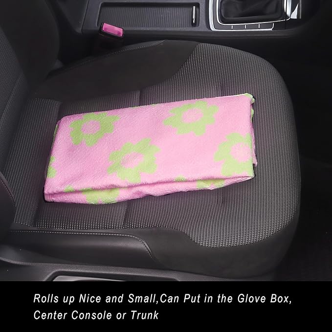 Car Seat Cover Protector Front Seats,for Gym Workout,Running,Swimming,Beach and Hiking,Waterproof Sweat Towel Bucket Seat Covers for Cars SUV Trucks (Flower and Pink, 2Pcs)-PawvioPets