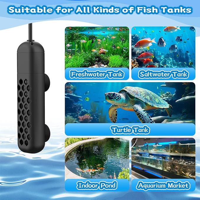 Aquarium Heater, 100W/200W/300W/500W Adjustable Fish Tank Heater with Intelligent Digital LED Controller, Overheating and Out of Water Protection for Freshwater and Saltwater Tanks-PawvioPets