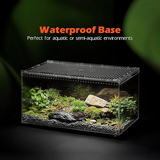 AZV Reptile Terrarium Tank,Versatile Enclosure for Leopard Crested Gecko,Lizard Cage,Spider Starter Kit,Hermit Crab Habitat,Tarantula Cribs,Perfect Aquarium for Snake,Frogs,Snails,Insects,Small Pets-PawvioPets
