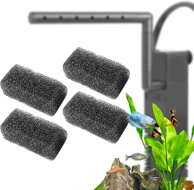 FEDOUR 4PCS Replacement Aquarium Biochemical Sponge for 3W Aquarium Filter, Aquarium Filter Sponges for Replacement (Sponge 4pcs for 3W)-PawvioPets