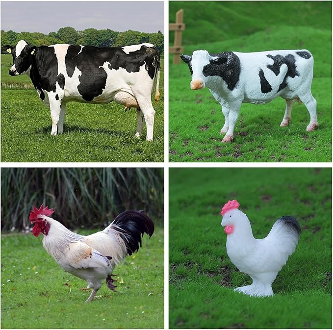 46Pcs Farm Toys, Tractor Toy w/Lights & Sound, Farm Animals Toys for 3 4 5 6 7 8+ Year Old Toddler Girls Boys Kid, Figures Farmer Vehicle Truck Fence Farm Playset Educational Learning Toys-PawvioPets