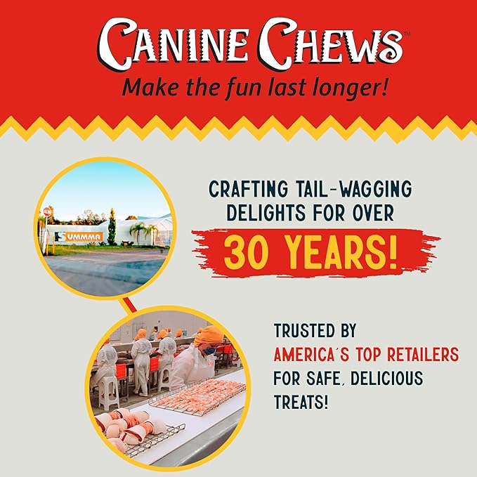 Canine Chews 8-9" Retriever Roll Rawhide Bones for Large Dogs - Durable, Thick Rawhide Bones, Quality Dog Rawhide Chews for Medium to Large Dogs, Thick Size Keeps Dogs Occupied (8 Pack)-PawvioPets