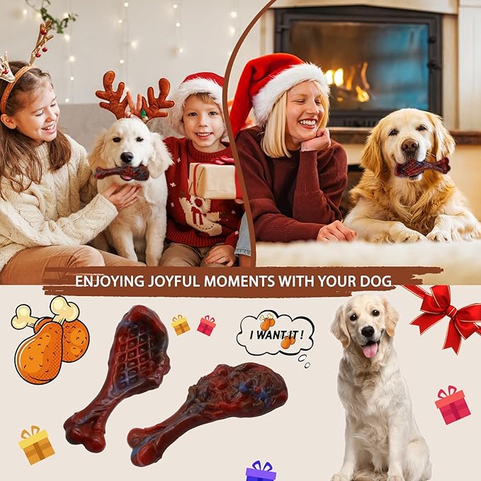 Dog Chew Toys for Aggressive Chewers, Indestructible Dog Toy for for Medium/Large Breed, Tough Nylon Teething Bone Toy to Keep Them Busy,Bacon and Real Beef Flavor (Beef Flavor, 1 Pack)-PawvioPets