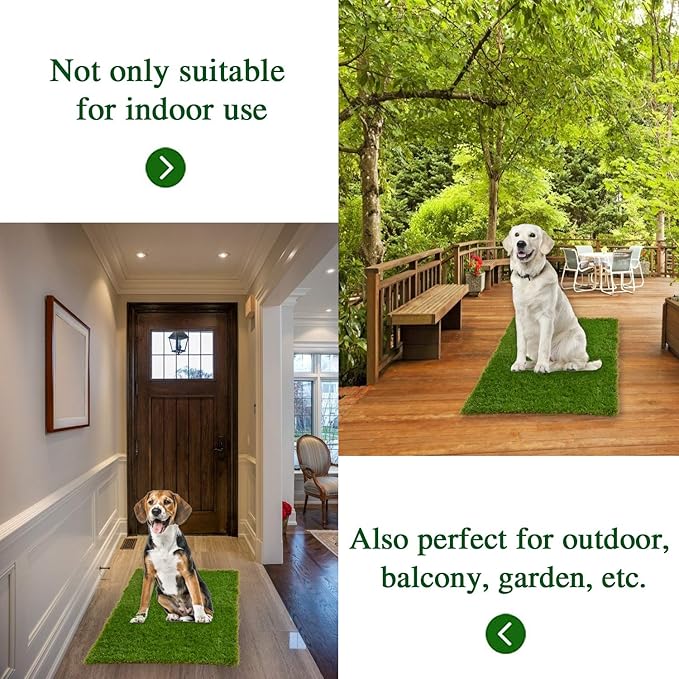Dog Grass Large Potty Patch, Artificial Dog Grass Bathroom Turf for Pet Training, Washable Puppy Pee Pad, Perfect Indoor/Outdoor Portable Potty Pet Loo-PawvioPets
