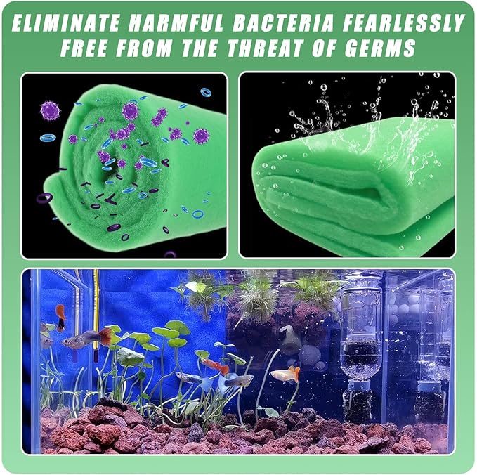 2PC Aquarium Filter Media Floss - 12"x78" (13ft per Roll) Total 12ft - 1" Thick Premium Polyester Filter Pad for Fish Tank - Mechanical Filtration, Crystal Clear Water, Fits Most Filters-PawvioPets