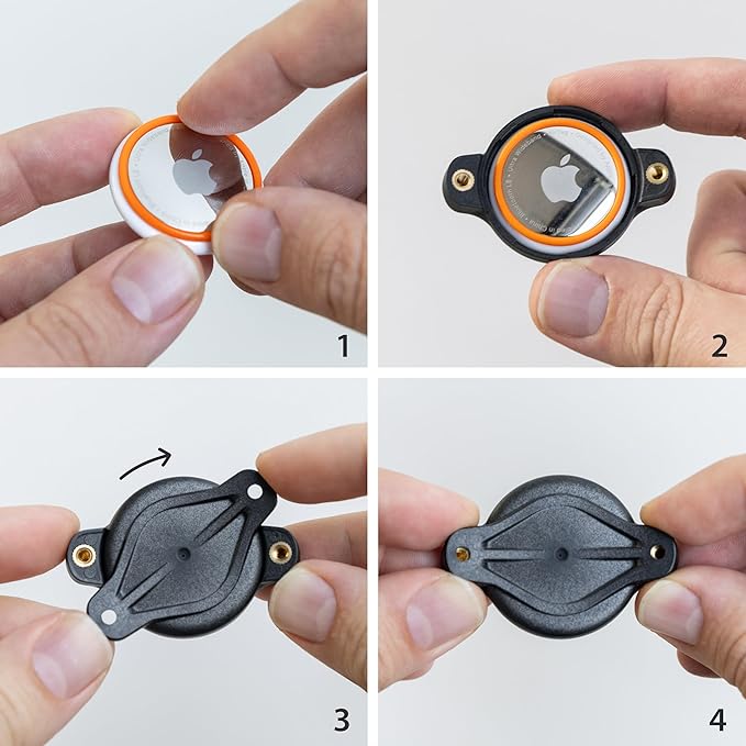 Elevation Lab TagVault™ Compact AirTag Dog Collar Mount (4 Pack) - IP68 Waterproof, Doesn't Dangle, Fits All Width Collars-PawvioPets