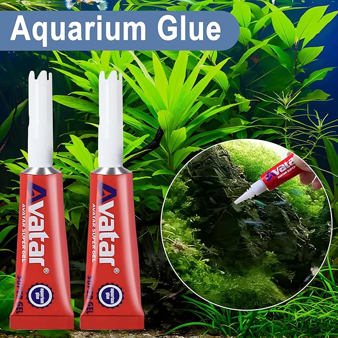 6 PCS Aquarium Glue,Aquarium Aquascape Aquatic Plants Coral Glue,Safe and Quick-Drying ,Reef Glue Suitable for Aquatic Plants, Moss, Coral, Stones, Shells,Fresh Water and Salt Water All Can Be Used-PawvioPets