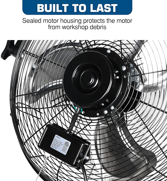BILT HARD 20 inch Industrial Wall Fan, 4600 CFM, 3-Speeds High Velocity Wall Mount Fan with Sealed Motor, 2 Pack-PawvioPets