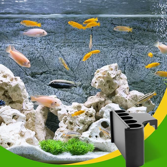 Aquarium Plant Holder for Rimmed Tank, Aquarium Hanging Plant Holder, Plastic Aquatic Plant Pot with 5 Hole, Fish Tank Decorations for Aquatic Plants, 0.5 inch-PawvioPets