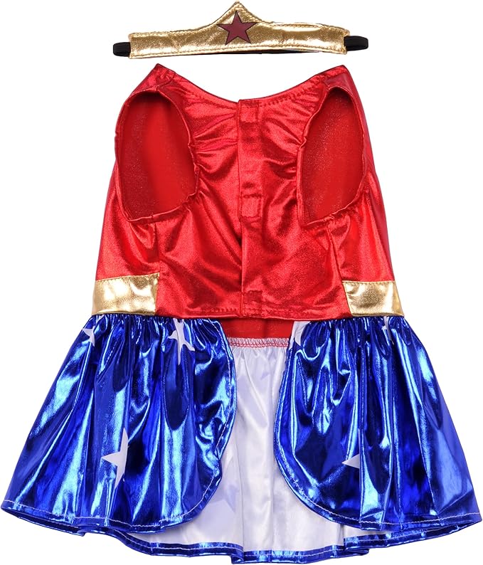 DC Comics: Wonder Woman Pet Costume for For Dogs or Cats by Rubies, XXXL-PawvioPets