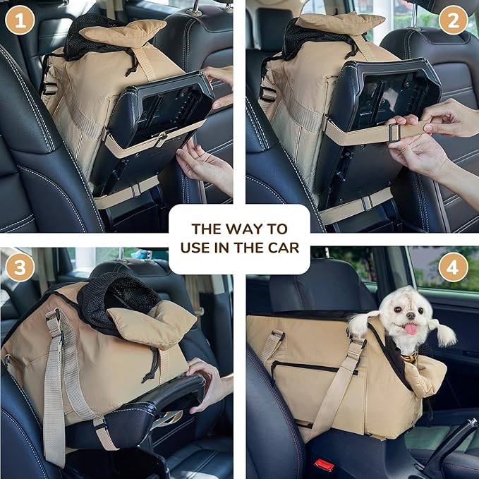 BurgeonNest Dog Purse Carrier for Small Dogs and Cats, Soft Sided Cozy Plush Pet Bag Carrier, 15.7" L x 8" W x 11" H Lightweight Pet Tote Bag with Secure Harness Clip-PawvioPets