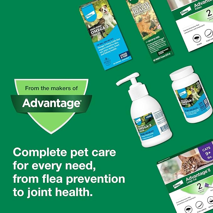 Advantage II Small Cat Vet-Recommended Flea Treatment & Prevention | Cats 5-9 lbs. | 2-Month Supply-PawvioPets