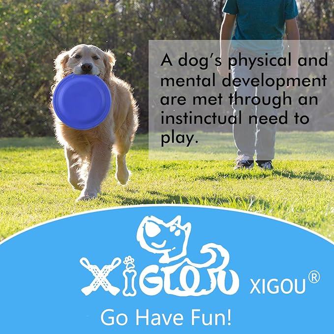 Dog Flying Disc - Durable Rubber Flying Disc Dog Toy - 9.25" Indestructible Rubber Dog Flying Discs Flyer Dog Toys - Puncture Resistant & Bite Resistant Extremely - for Medium Large Dogs-PawvioPets