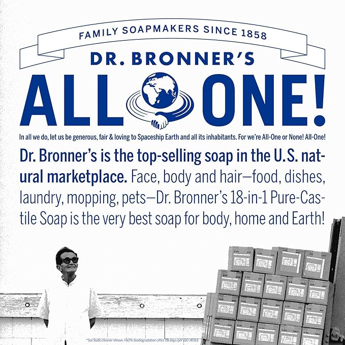 Dr. Bronner's - Sal Suds Biodegradable Cleaner (1 Gallon) - All-Purpose, Pine Cleaner for Floors, Laundry and Dishes, Concentrated, Cuts Grease and Dirt, Powerful Formula-PawvioPets