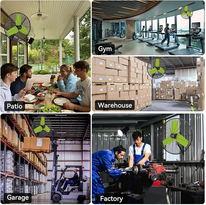 24 Inch 9500 CFM Waterproof Wall Fan Pro Series - Outdoor High Velocity Wall Mount Fan with Enclosed Motor for Residential, Warehouse, Patio, Shop, Garage, Barn UL Safety Listed-PawvioPets