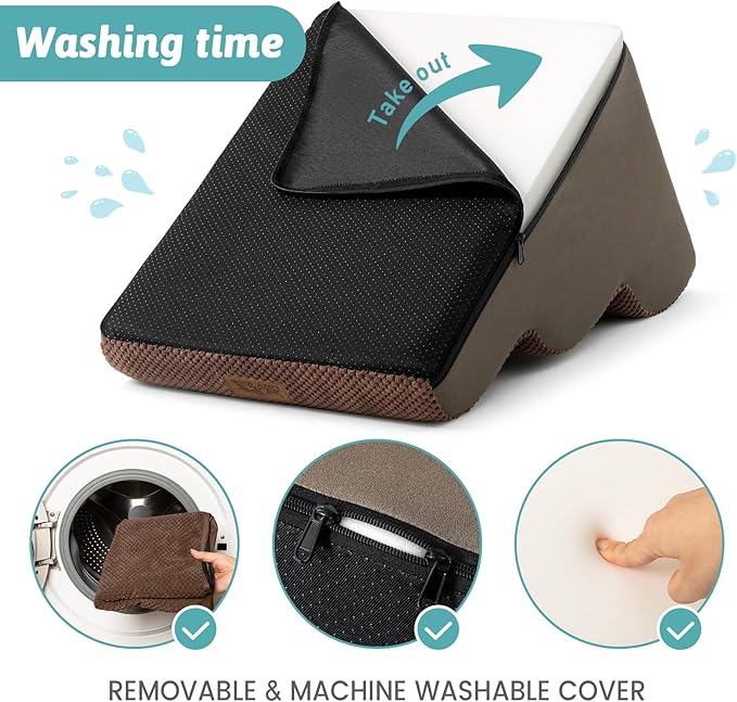 Dog Stairs for Small Dogs 19.7" H, Curved Dog Step for Puppy, Older or Cat, Medium Pet Ramp for Sofa, Couch or Bed, Ladder with High Density Foam, 15.7x28.3x19.7 inch, 4 Step, Brown-PawvioPets