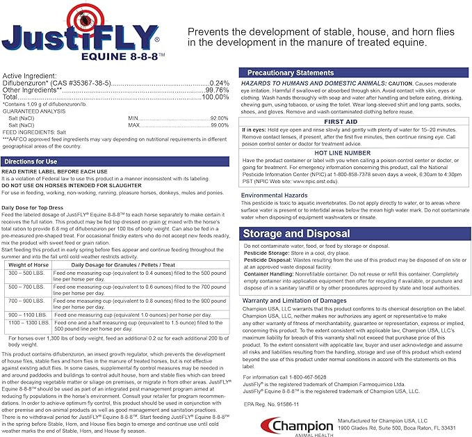 Equine 8-8-8 Fly Control for Horses (10 lb)-PawvioPets