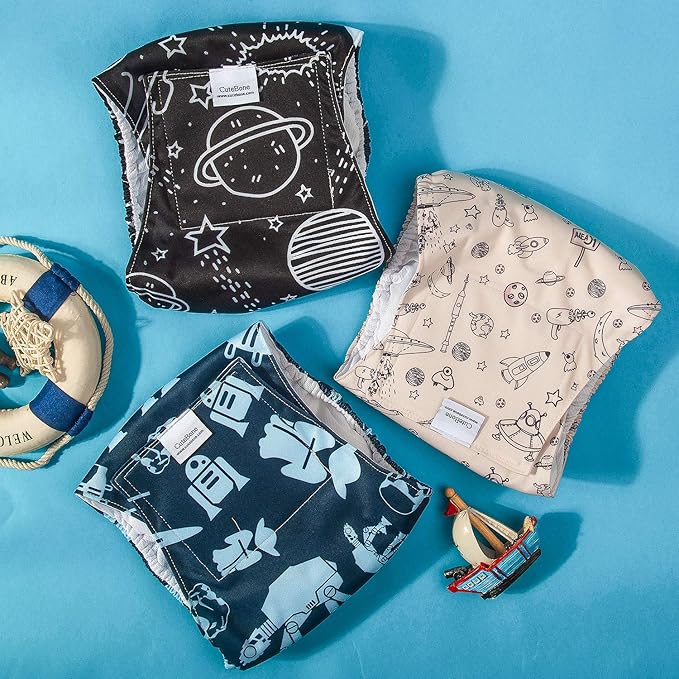 CuteBone Male Washable Dog Diapers Belly Bands 3pcs a Pack DM05M-PawvioPets