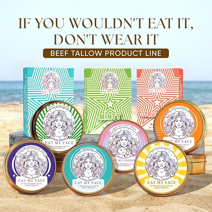 Beef Tallow Sunscreen Organic with Non Nano Zinc Oxide Formula for Daily Protection, 4oz Reef Safe Sunblock, SPF 30 All Natural Chemical Free Sunscreen, Made in USA, Natural Organic Sunblock for Skin-PawvioPets