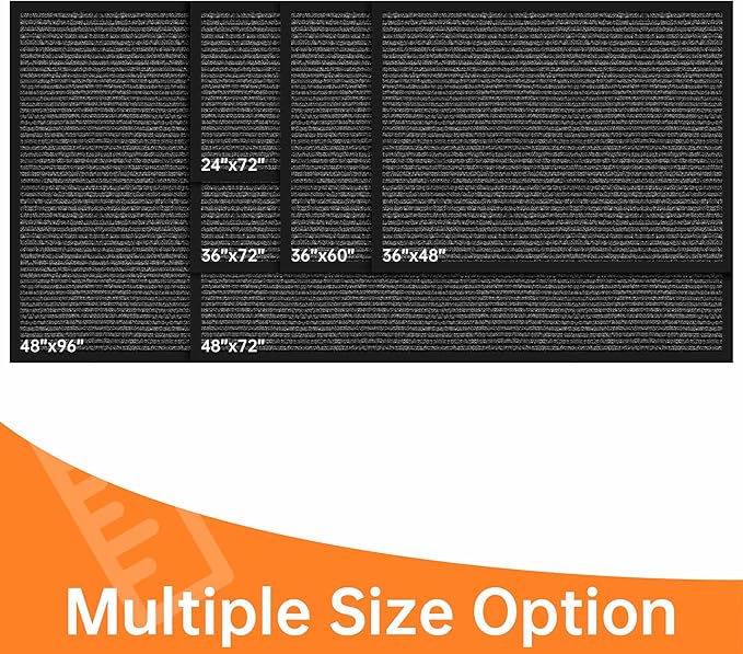 Front Door Mat, 4'x8' Indoor Outdoor Door Mat, Commercial Industrial Entrance Doormat, Heavy Duty Welcome Mat, Rubber Backing Non Slip Doormat for Entryway-PawvioPets