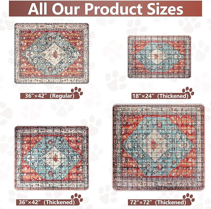 Extra Large Washable Pee Pads for Dogs (72"x72"), Upgrade Reusable Puppy Pads with Non-Slip Rug Pad, Super Thickening Absorbent Leakproof Dog Traning Pads Whelping Pad for Dogs, Doggie-PawvioPets