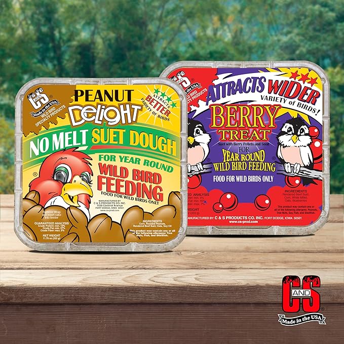C&S Suet Variety Value Pack, Peanut Delight Dough & Berry Treat 24 Pack-PawvioPets