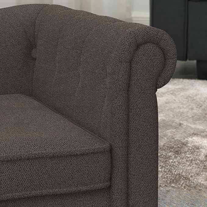 Dog Sofa Couch for Medium to Large Dogs, Memory Foam Pet Sofa Couch with Washable Fabric, Durable Elevated Dog Bed with Legs, Removable Cushion for Medium and Large Dogs, Dark Brown-PawvioPets