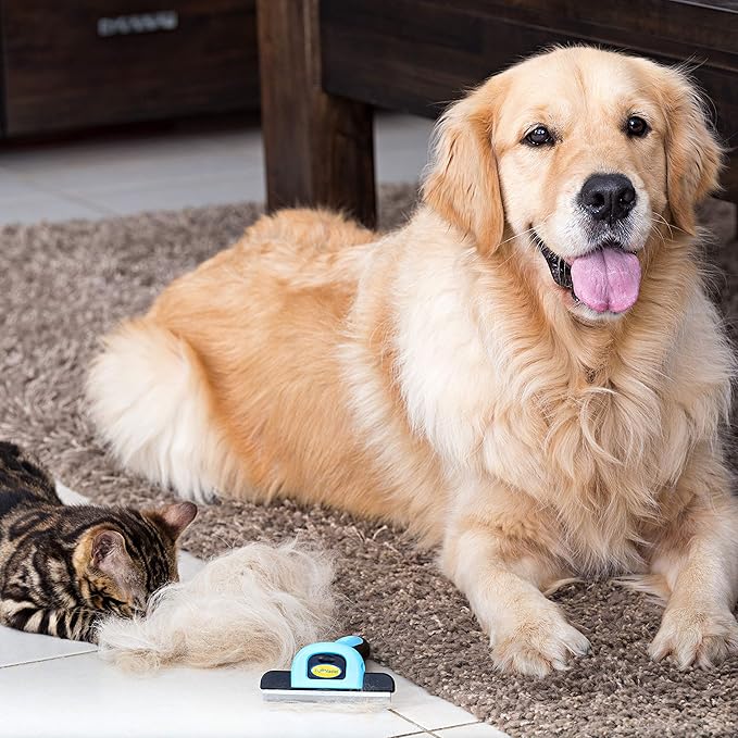 DakPets Deshedding Tool | Stainless Steel Grooming Brush for Shedding Fur Removal - Cats and Dogs-PawvioPets