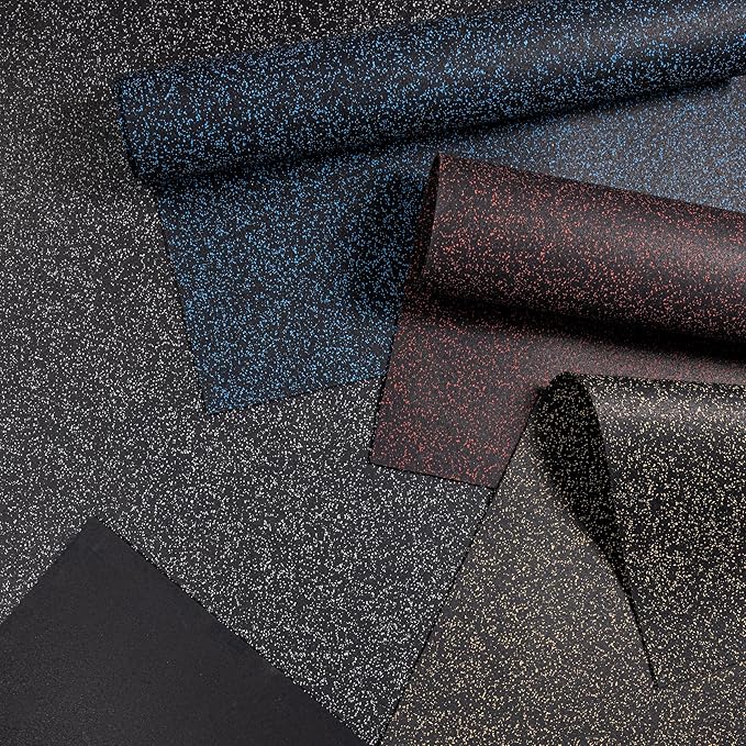 Genaflex Rubber Gym Floor Mat - 8mm Thick - Heavy Duty Commercial Protective Gym Flooring Roll (10% Red, 4' X 10')-PawvioPets