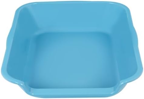2 Pack of Extra Large Cat Litter Box (ABS Material), Low Entry Senior Litter Pen for Geriatric Kitty Big Cats, Jumbo Pet Safe Litter Boxes Tray for Pets Potty (Light Blue, 20" L x 15.5" W)-PawvioPets