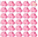 18 Mini Rubber Hippo Toys - PVC Small Animal Models, Pink Hippo Bath Buddy Size 1.1-2.48 inches, Suitable for Children, Party Favors, Bath Toys, and Educational Games.-PawvioPets
