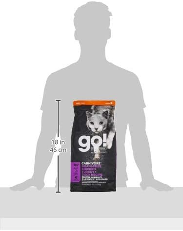 Go! Solutions Carnivore, Grain-Free, Protein Rich Dry Cat Food, Chicken, Turkey and Duck Recipe, 8 lb Bag-PawvioPets
