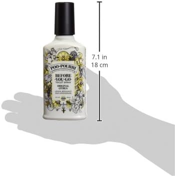 Poo-Pourri Before-You-Go Toilet Spray, Original Citrus, 8 Fl Oz, Up to 400 Uses, Bathroom Odor Deodorizer, Plant-Based with Essential Oils, for Home or Work, Lemon, Bergamot and Lemongrass Scent