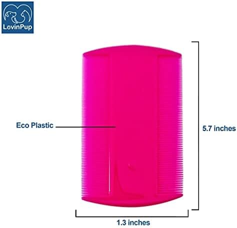 Dog Flea Comb for Grooming, Lice Comb for Dogs, Double Sided Professional Comb Set to Remove Fleas and Lice, Fine Tooth Comb for Large or Small Cats and Dogs-PawvioPets