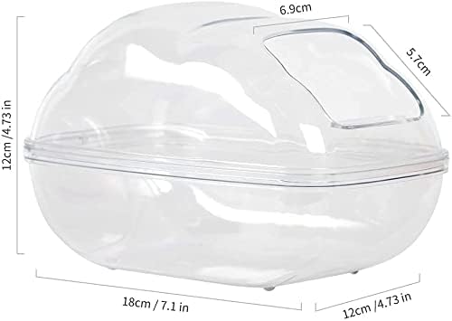 BUCATSTATE Sand Bath Container for Hamster Large Transparent Hamster Toilet with Scoop Dwarf Sandbox Dust Bathtub Small Animals Bathroom Hamster Cage Accessories (Transparent, Large)-PawvioPets