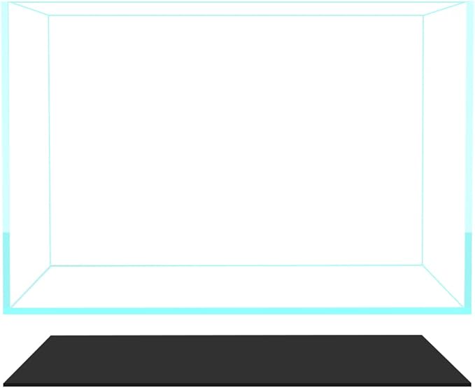 Fzone 10 Gal Rimless Low Iron Fish Tank Nova Clear Ultra-White 45° Mitered Edges Translucent Glass Anata Series Aquarium w/Black Foam Leveling Mat(S45-W30)-PawvioPets