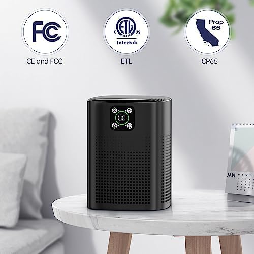 Air Purifiers for pets- Honeyuan H13 HEPA Air Purifier for home, Large Room, Coverage of 600 sqft, Air purifiers with 360°Air Intake, 3 Fan Speeds, 3-Stage Filtration, 24db Sleep Mode, Black-PawvioPets