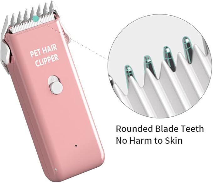 Dog Clippers,Quiet Washable USB Rechargeable Cordless Dog Grooming Kit,Electric Pets Hair Trimmers Shaver Shears for Dogs and Cats Pink-PawvioPets