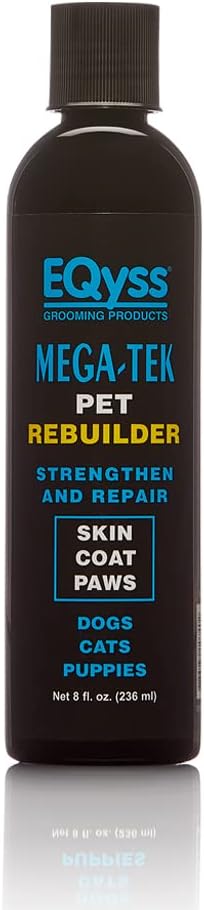 EQyss Mega-Tek Pet Rebuilder - Strengthen & Repair Dry Damaged Coat, Nose, Skin, Cracked Paw Pads - Safe for Dogs, Cats, & Puppies, pH Balanced (8 oz)-PawvioPets
