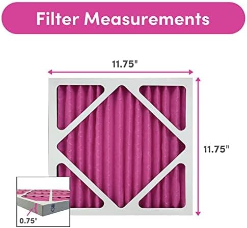 Colorfil 12x12x1 Air Filter (6-Pack) | Made in the USA | Color Changing | Remove Cat and Dog Odor | MERV 8 for Pet Hair Dander and Dust | 11.75"x11.75"x0.75" Exact Size-PawvioPets