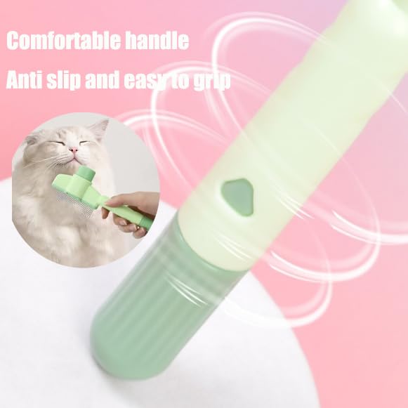 2PCS Self CleaningPetComb Grooming Brush,PetComb for Dogs & Cats, Brush for Cats, Cat dog comb Pet Grooming for Massaging and Cleaning Shedding Hair (Green+Yellow)-PawvioPets