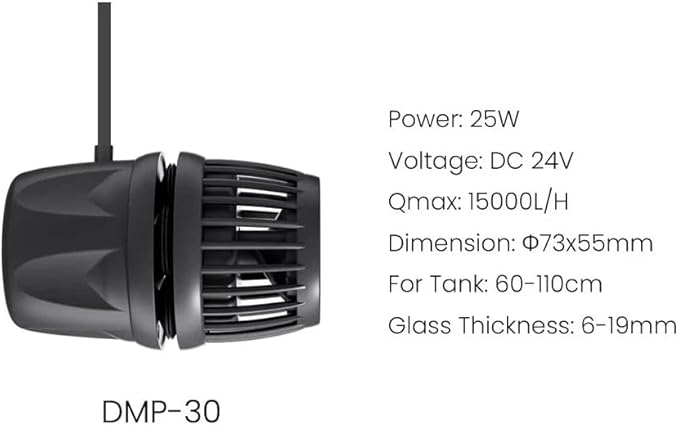 Aquarium Wave Maker Pump (DMP30) – Submersible Powerhead for Saltwater Marine Reef Tanks, Smart Controller & Bluetooth App Control-PawvioPets
