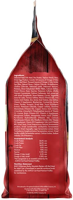 Blue Buffalo Wilderness Adult Dry Cat Food, Rocky Mountain Recipe, Chicken-Free & Grain-Free Recipe Made with Natural Ingredients, Red Meat, 4-lb Bag-PawvioPets