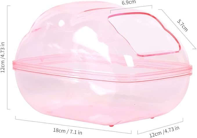 BUCATSTATE Hamster Sand Bath Kit Hamster Sand Bath Container Large Transparent Toilet with Scoop Set Dwarf Hamster Accessory for Small Animals(Pink, Large)-PawvioPets