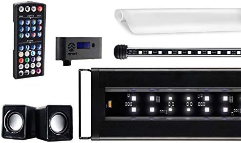 CURRENT USA 24-36" Inch Serene Aquarium Visual and Audio Aquatic Experience Kit with LED Aquarium Light, LED Background Light, Frosted Background Film & Speaker for Fish Tank (4025)-PawvioPets