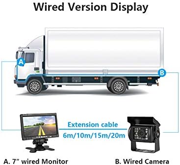 Backup Camera Kit 7 inch 4-Spilt Monitor Rear View Cameras with IP 67 Waterproof 18 IR Night Vision Car Camera for Tucks, RVs,Trailers,Bus,Vans + 4pcs 10m/393.7inch Cables-PawvioPets