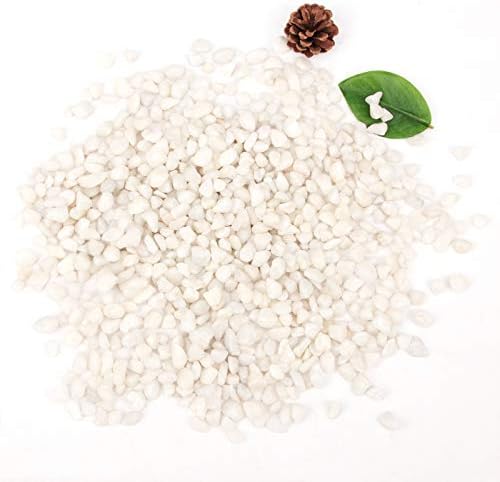 18 Pounds Decorative Pebbles Small White Stones Aquarium Gravel River Rock, Natural Polished Decorative Gravel,Garden Ornamental Pebbles Rocks,White Decorative Stones,White Pebbles, Decor (White)-PawvioPets